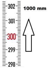 VERTICAL FLEXIBLE RULE ZERO AT THE BOTTOM LENGTH 1000 MM<br>REF : RGVR1-00B010